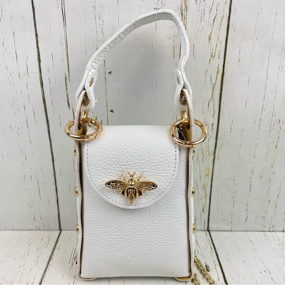 Bee Clasp Vera Pelle Leather Crossbody/Handbag - Picture 1 of 16